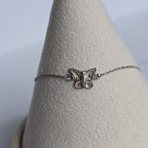 Sterling Silver Delicate Butterfly Anklet